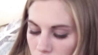 Natural tits babe Cherry Rain pussy played by horny blonde