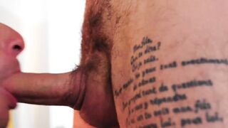 Jim Fit gave Hunk tattooed Chris Damned before riding his big dong to messy cumwad