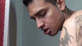 Tattooed dude Jason destroyed in the ass through deep pounding