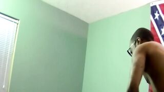 Amateur black homosexual swallows big white dick like a pro