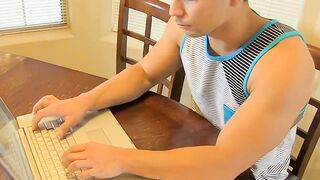 Slim little Kyler Moss gets a rough ass pounding from a hunk dude