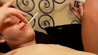 Handsome smoke lovers Ayden James and Shane Allen had a surprised load from sexy Jase
