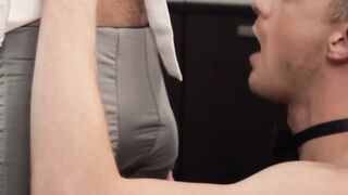 Sexy jock Cole Blue pounds his smooth ass into the throbbing dick of tattooed Brian A