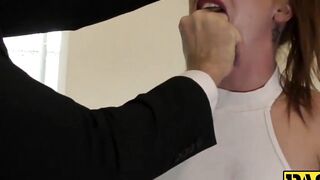 Kinky redhead Roxy Rose double penetrated in hot threesome