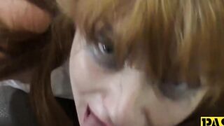 Kinky redhead Roxy Rose double penetrated in hot threesome