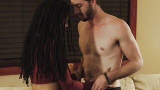 Kira Noir kisses her lover before letting him penetrate her