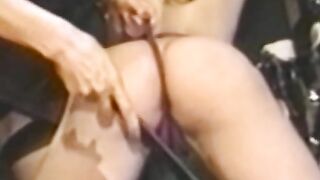 Lesbian babes spanked and tormented in vintage session