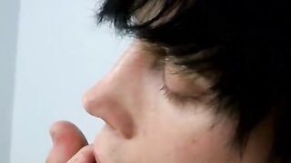 Stunning Tyler Bolt plays with his naked feet and sucking his toes