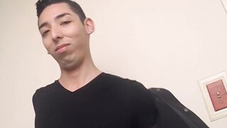 Hunk Rion Rlvers is showing off his smooth ass and grabbing his cock til he cums