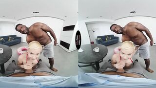 Natasha fucks african and white dudes till anal jizzed