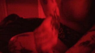 Hand job from babe tatted MILF