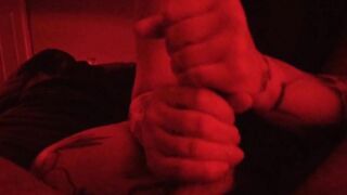 Hand job from babe tatted MILF