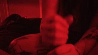 Hand job from babe tatted MILF
