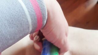Fucking up my pussy by inserting long objects I can find around the house | stretching twat