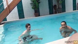 HUNT4K. Swimming pool is a nice place for bro to plowed