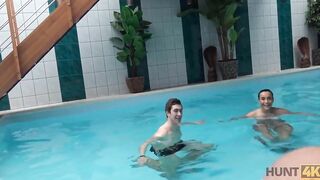 HUNT4K. Swimming pool is a nice place for bro to plowed