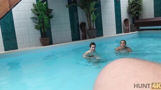 HUNT4K. Swimming pool is a nice place for bro to plowed