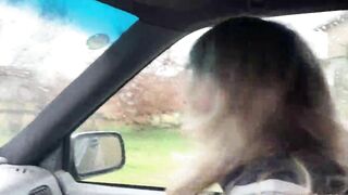 Big Boobed blonde ex-wife blows then fucks her hubby outside