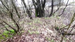 Big Boobed blonde ex-wife blows then fucks her hubby outside