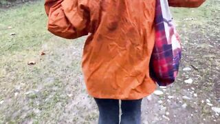 Big Boobed blonde ex-wife blows then fucks her hubby outside