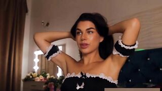 Bombshell euro women maid cosplay got nude and Hottie