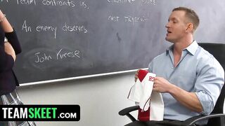 Slim Teenagers Blows Teachers Huge Meat To Got Pretty Grades