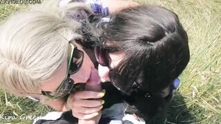 Outdoors Cummed Compilation, fellatio, cummed on tongue, Sucking Off After Cumming, Cum Making Out - 2 Bitches Enjoy a Yummy huge Dick, POV ffm 3 Way Amateur 19 Yo Kira Green