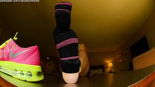 Nike Shoes and Toes Bondage Barefoot Showing Beauty Toes