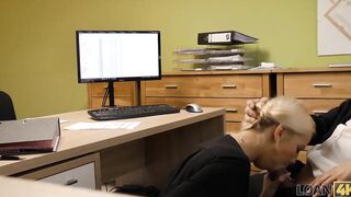 LOAN4K. Needing a loan makes the businesswoman hook up