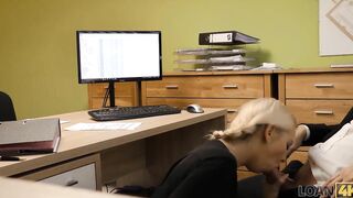 LOAN4K. Needing a loan makes the businesswoman hook up