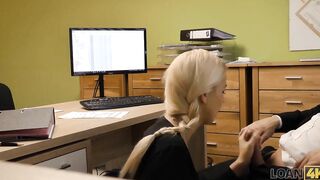 LOAN4K. Needing a loan makes the businesswoman hook up