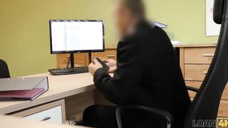 LOAN4K. Needing a loan makes the businesswoman hook up