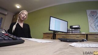 LOAN4K. Needing a loan makes the businesswoman hook up