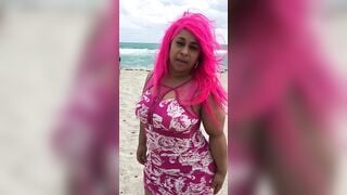 Huge ass Pinky nude beach fun