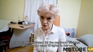 MATURE4K. Charmer prefers to fool around with client instead of doing work