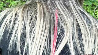 Stranger was with cunt with mouth into the woods pov fellatio she drink his cum