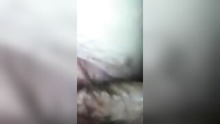 Sliding in her puffy, unshaved mound