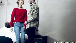 Casual Barely Legal Sex - Penis slides a smile on Iris Kiss Kiss face