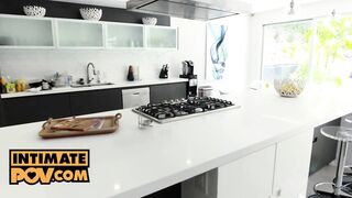 Lily Love into point of view doggy style strokes after striptease temptation - itsPOV