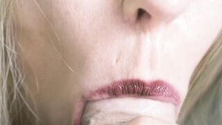 Erotic close-up tongue head