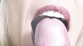 Erotic close-up tongue head