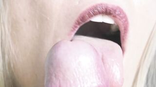 Erotic close-up tongue head