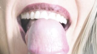 Erotic close-up tongue head