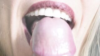 Erotic close-up tongue head
