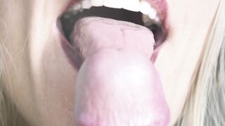 Erotic close-up tongue head