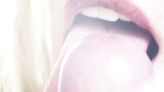 Erotic close-up tongue head