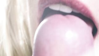 Erotic close-up tongue head