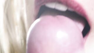 Erotic close-up tongue head