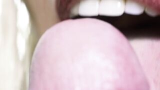 Erotic close-up tongue head