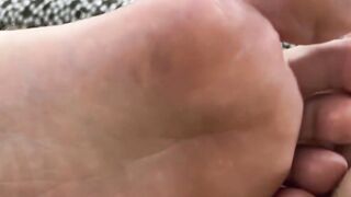 MaleFeetXXX.com - Nathan L shows off his smooth soles and cute toes after a long day'